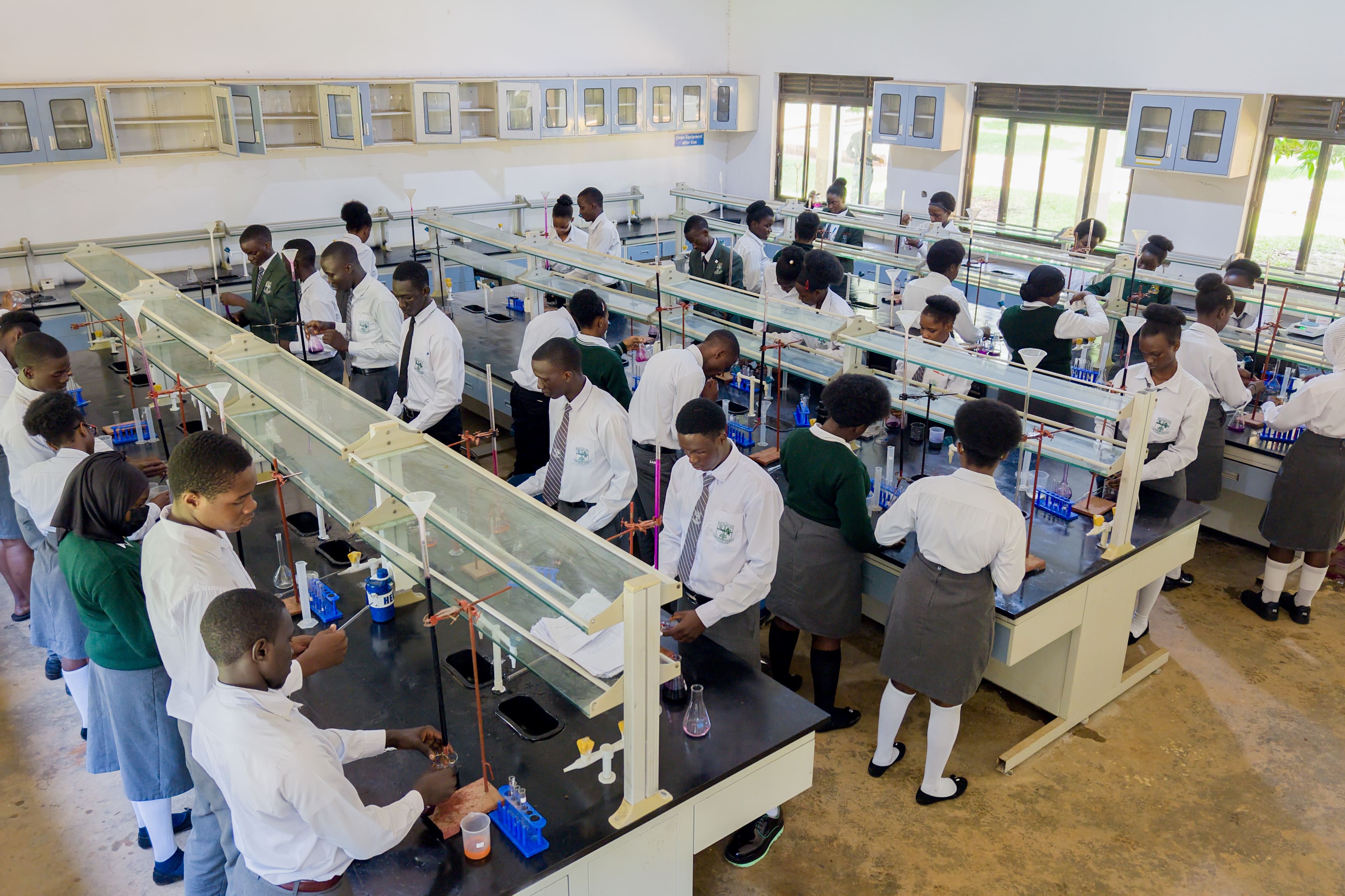 Students walking at school